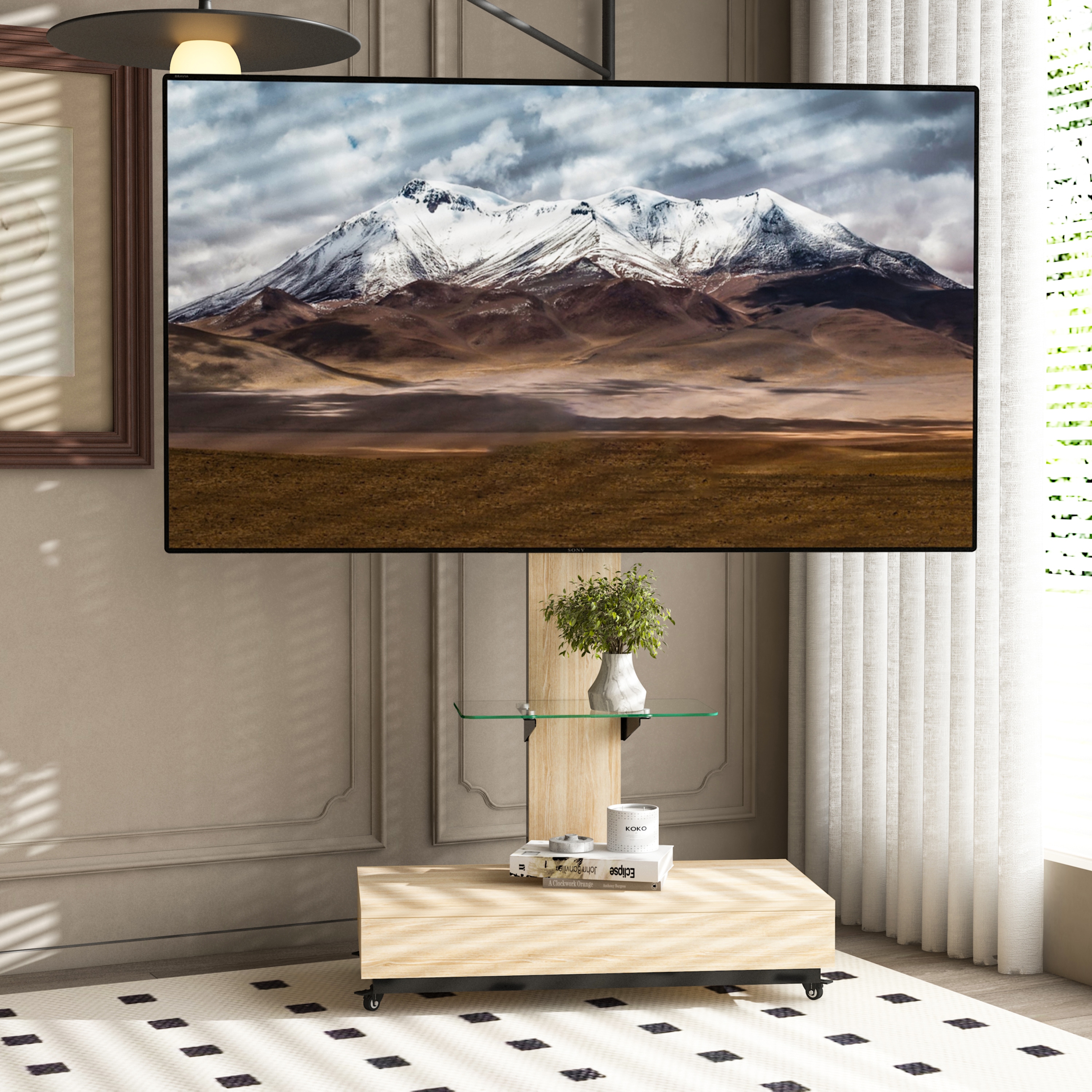 Qoo10] 引き出し付き 可動式TVスタンド 32 : テレビ・オーディオ