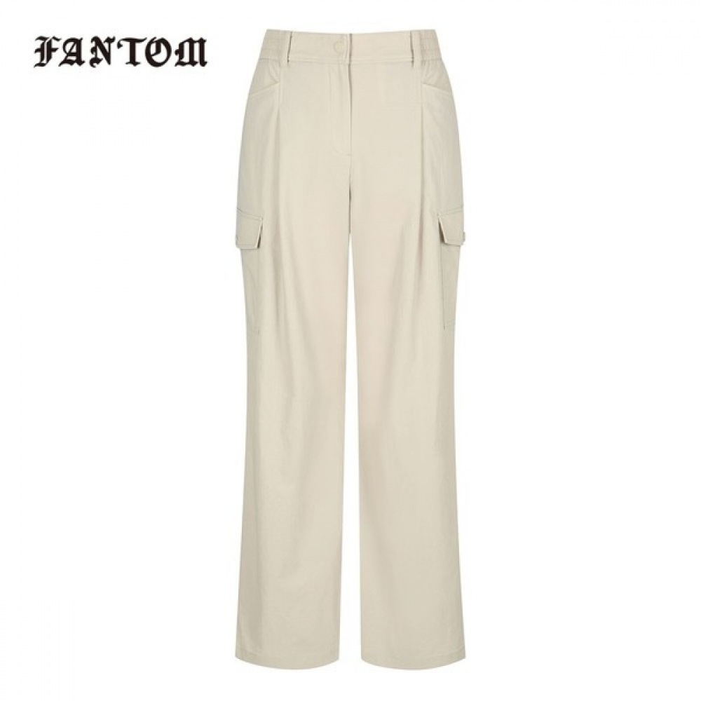 [Phantom] レディースバンディングワンタックカーゴワイドフィットパンツ