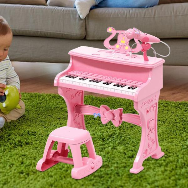 キッズ キーボード ピアノ 学習 ミュージカル おもちゃ 知育 子供 男の子 ピンク