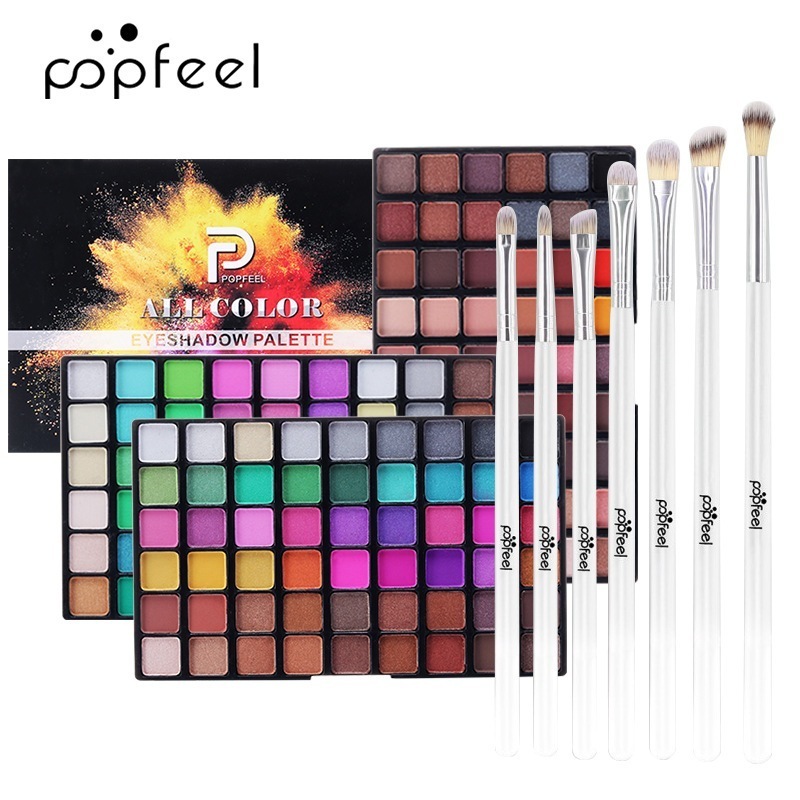 POPFEEL ベストセラー メイクアップセット 162 色のアイシャドウ + 7 本のアイシャドウ ブラシ