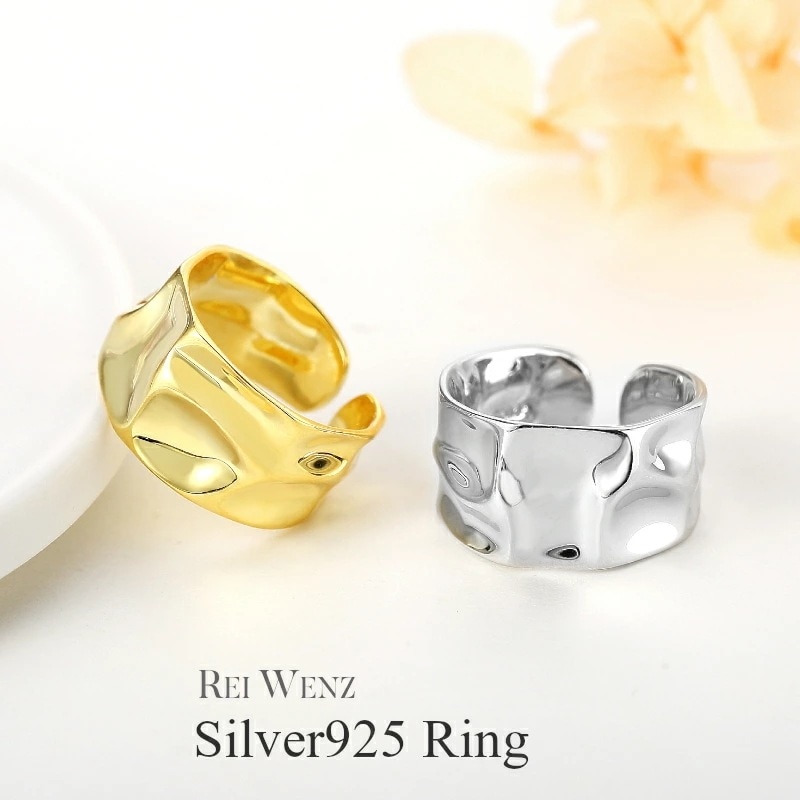【高品質Silver925】指輪 レディース 太い 幅広 幅太 Silver925 ボールド ゴールド シルバー インスタ ブローガー ゴツイ シンプル おしゃれ プレゼント