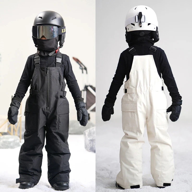 【急速出荷!】スノーボードウェア 2024 2025 キッズ 子供 ベビー服 単品 ビブパンツ ロングパンツ つなぎ ボトムス スノボウェア スキーウェア 防寒着 韓国風 女の子 男の子 切り替え ど