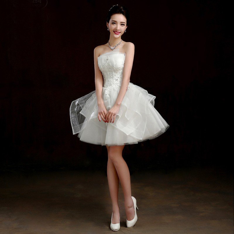 ミニドレス 安い 花嫁 ウエディングミニドレス 結婚式 ミニドレス 発表会 パーティードレス ミニ 二次会 ウェディングドレス 白 ミニドレス コンサート