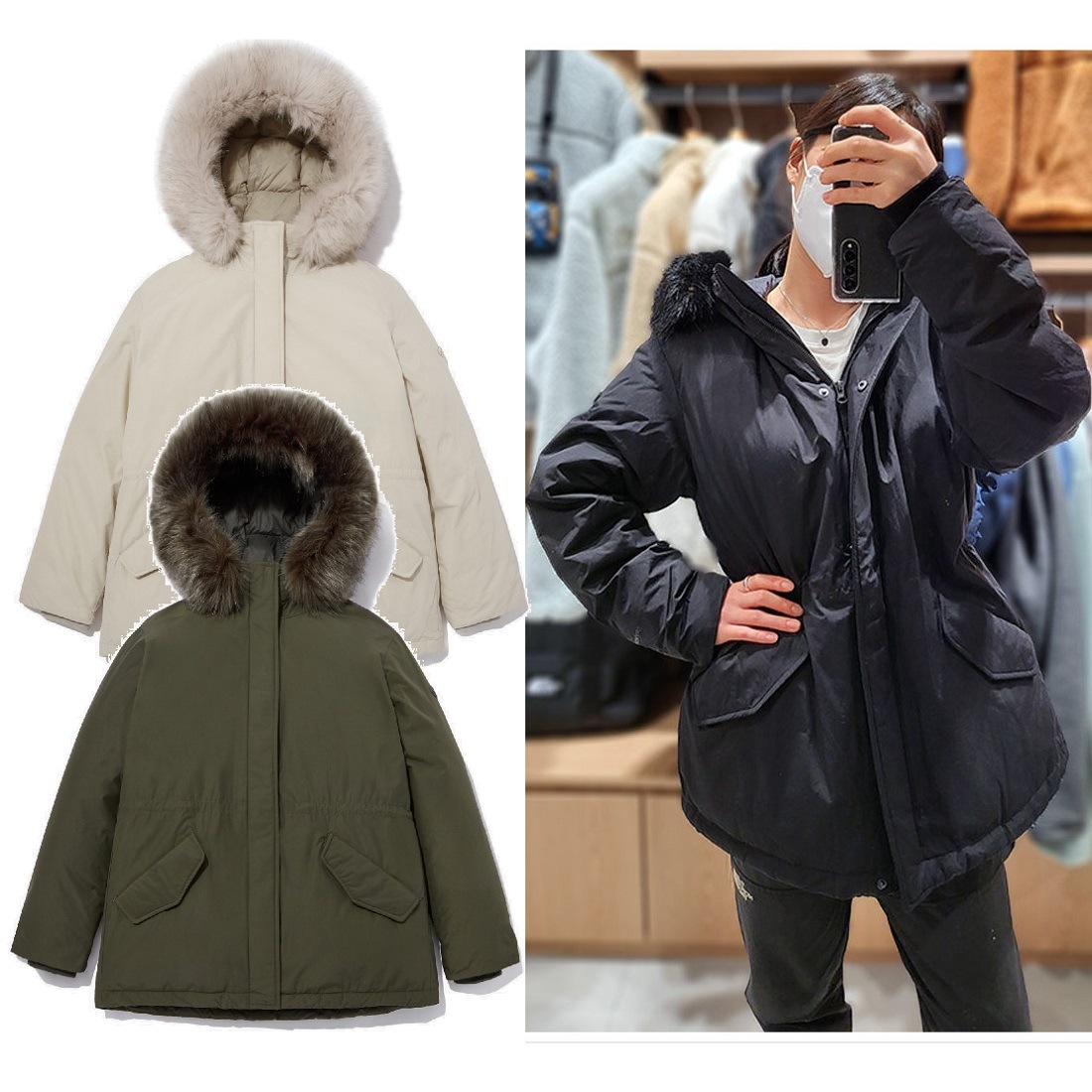 WomenS PRAISE DOWN PARKA 3色 新商品 韓国人気 肝節期 冬のファッション 防寒用品 韓国ファッション ストリートファッション 女性服