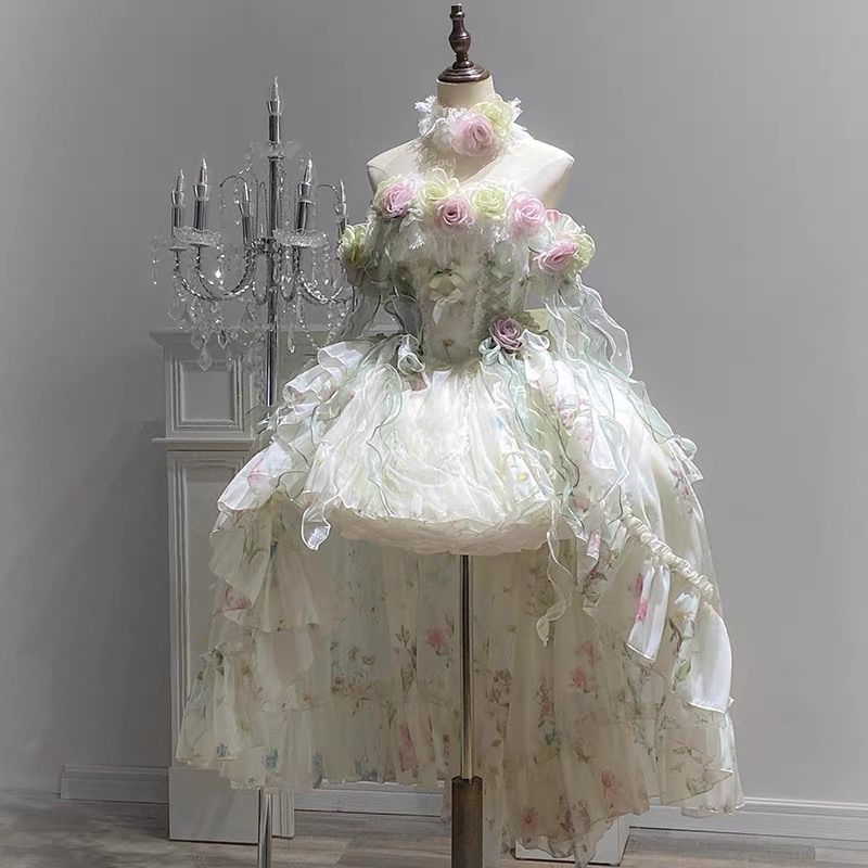 3日出荷 ハルヒの薔薇 ロリータスカート イブニングドレス 誕生日成人式 ロリータ ワンンピース プリンセススカート 春服 レディース