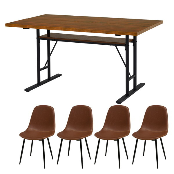 LT-4770DBR34BR-5S ダークブラウン/ブラウン ダイニング5点セット メーカー直送