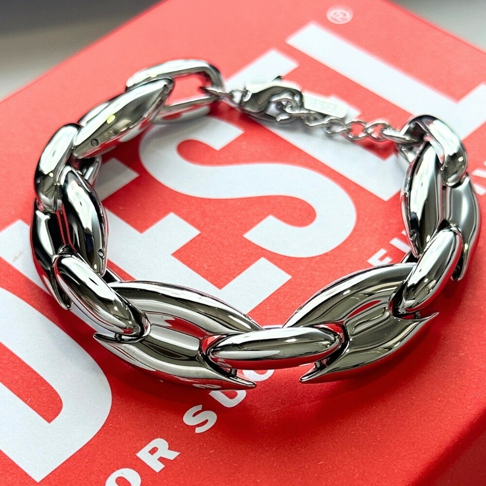 DIESEL ディーゼル ブレスレット メンズ チェーン ステンレス 太め ボリューム 重厚 シルバー おしゃれ かっこいい ブランド アクセサリー 誕生日 記念日 ギフト DX1585040 クリス