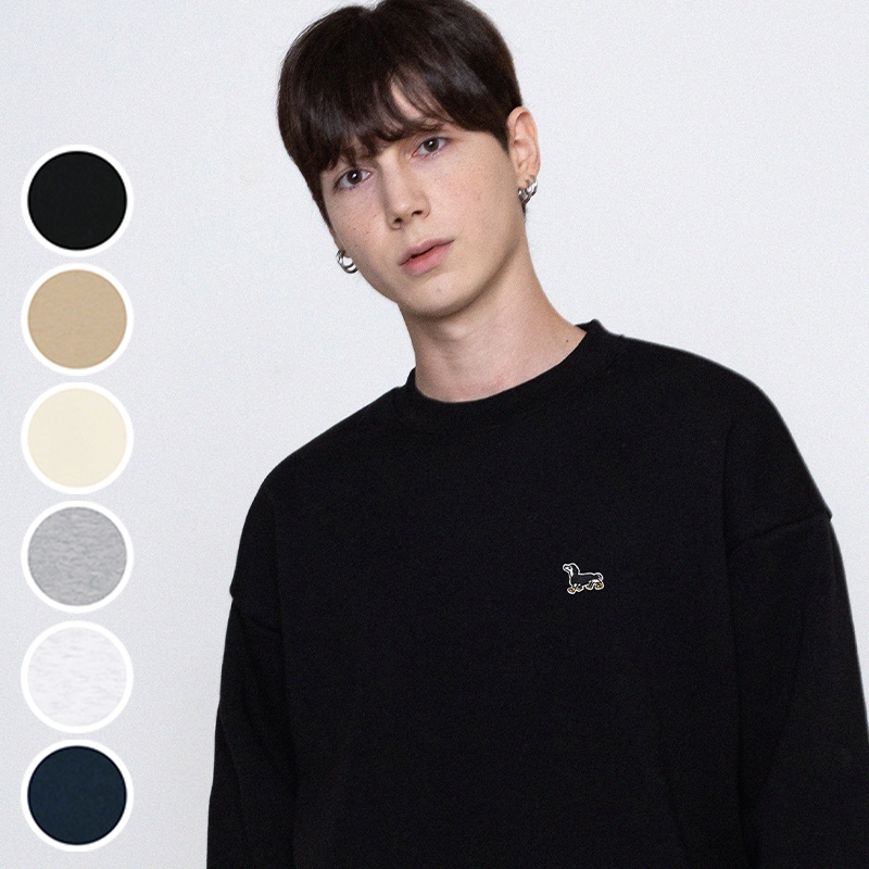 [UNISEX]Yellow Boots Puppy Embroidered Sweatshirt_6color