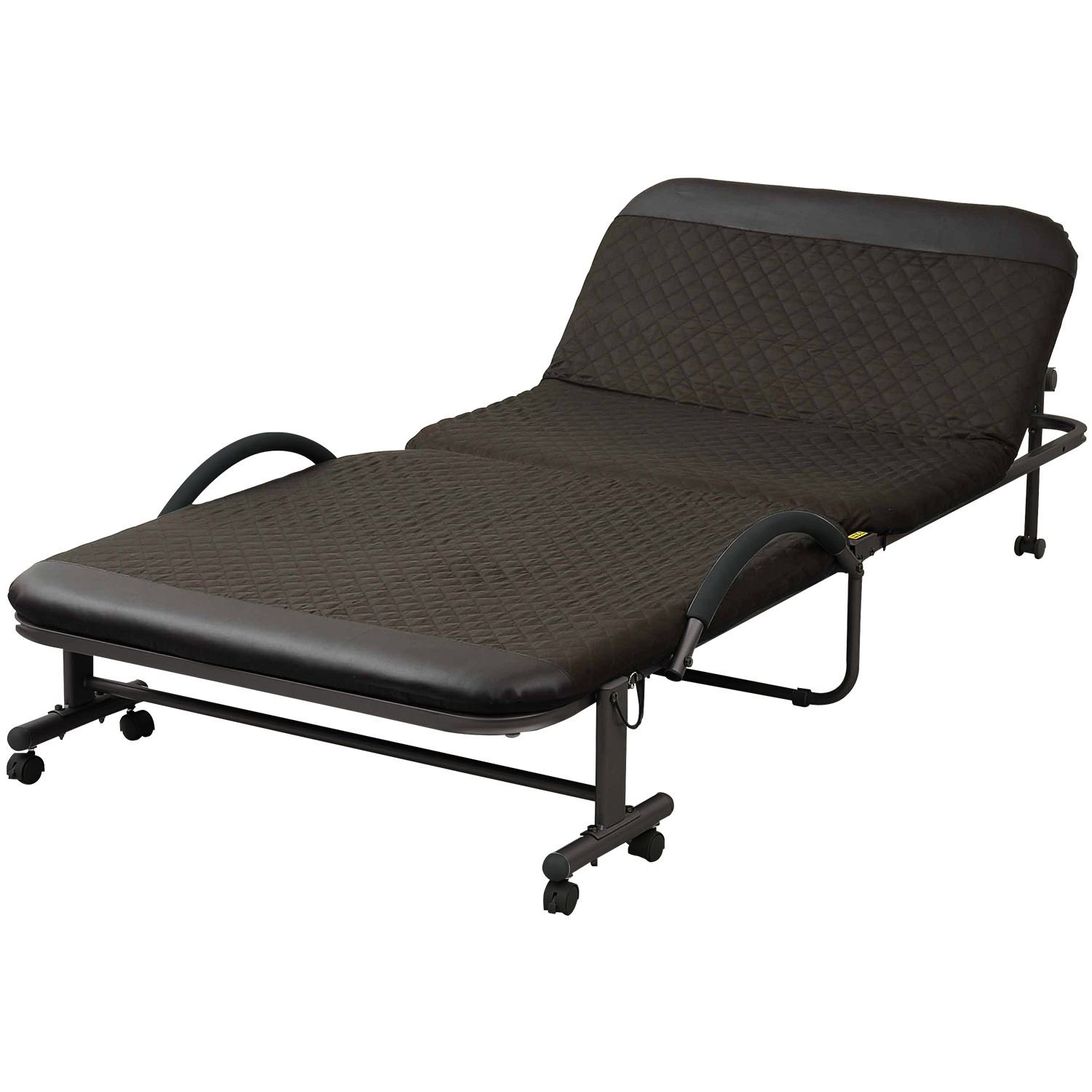 山善(YAMAZEN) 折りたたみ ベッド シングル 縦209×横99cm 14段階リクライニング 組立品 ブラウン YMC-S(BR)RG