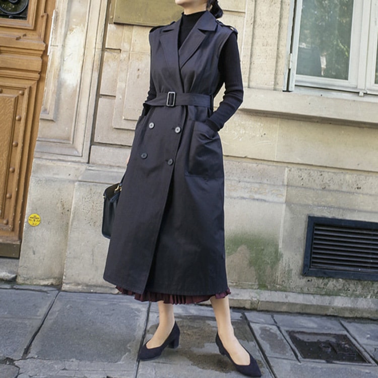 テーラードロングジレ トップス ベスト 2色 OHCA0148