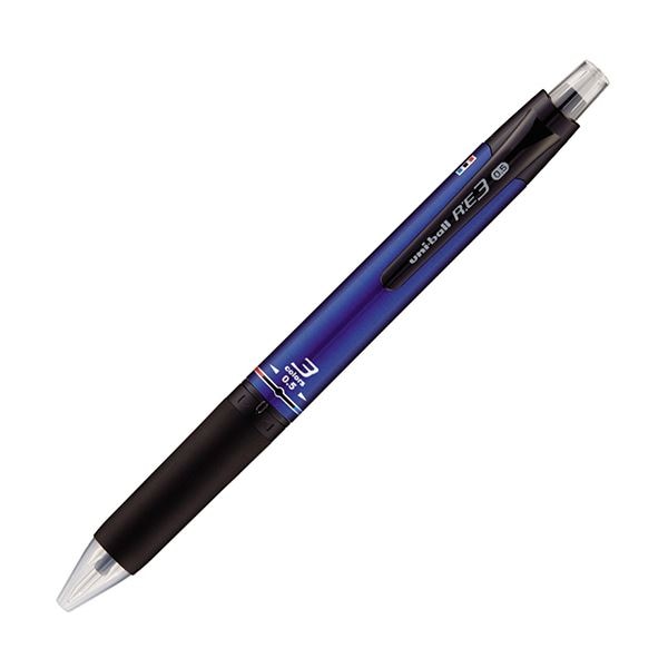 代引き手数料無料 （まとめ）三菱鉛筆 消せる3色ゲルインクボールペン ユニボールR：E3 0.5mm ネイビー URE350005.9 1本10セット 筆記具