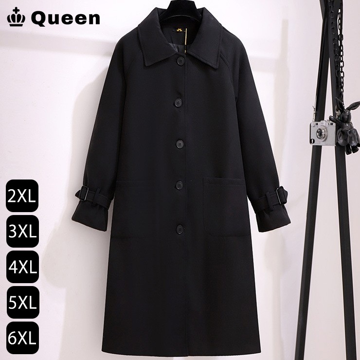 大きいサイズ レディース チェスターコート メルトンコート 黒 ステンカラー ミドル丈 ラグラン袖 3L 4L 5L 6L 7L 冬 春 秋 ブラック