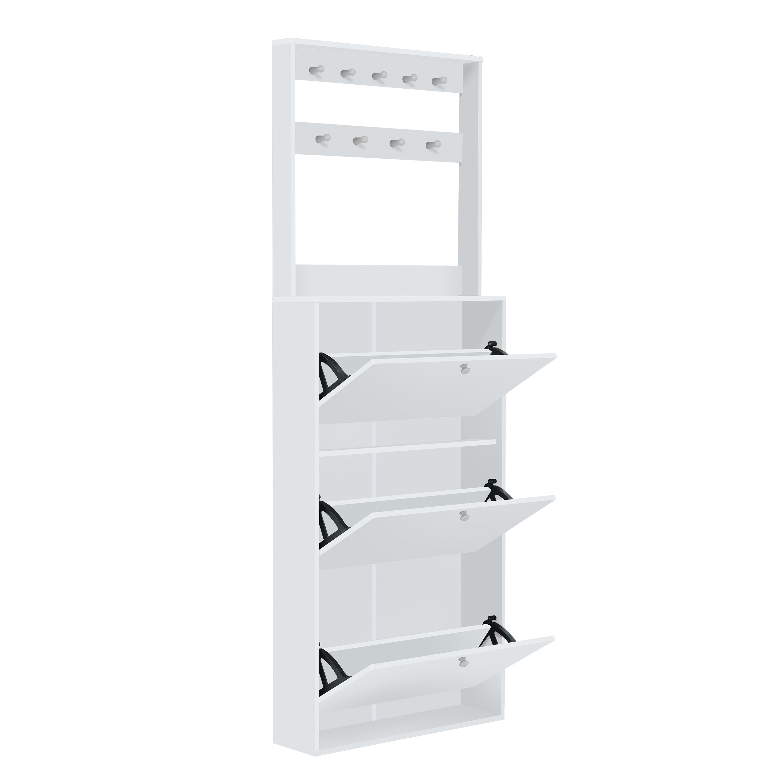 【日本国内出荷-3日で配達】韓国版 シューズラック スリム 靴箱 下駄箱 薄型 3段 フック付き くつ箱 靴入れ 収納ラック エントランス 靴収納 消臭 靴収納棚 木製 おしゃれ DJYC19 9,396円