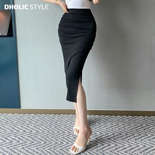 サイドスリットシャーリングスカート・p395212