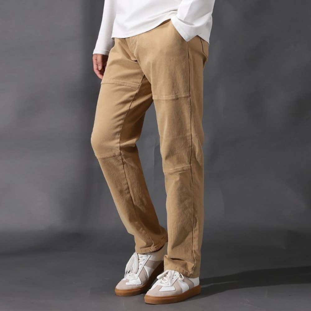 (Huangs) ソフトフリースインナーバンディングスパン切開パンツ FICP5683