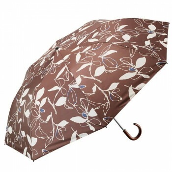 umbulatio ラクオリUVブロック 2段折りたたみ傘 55cm リーフ ブラウン S255-1118BR1-B4