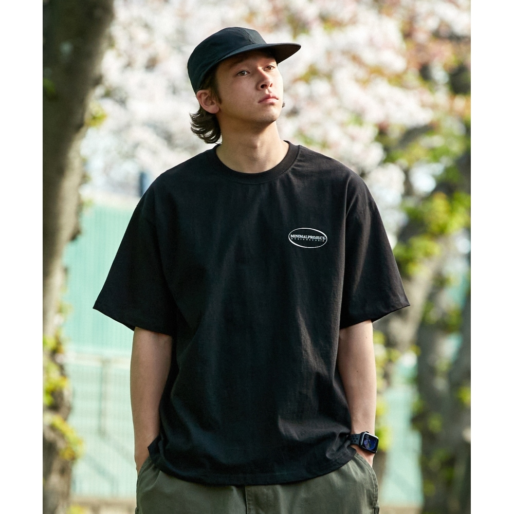 MINIMALPROJECTサークルロゴフラワーオーバーフィット半袖Tシャツ MST151 [BLACK]