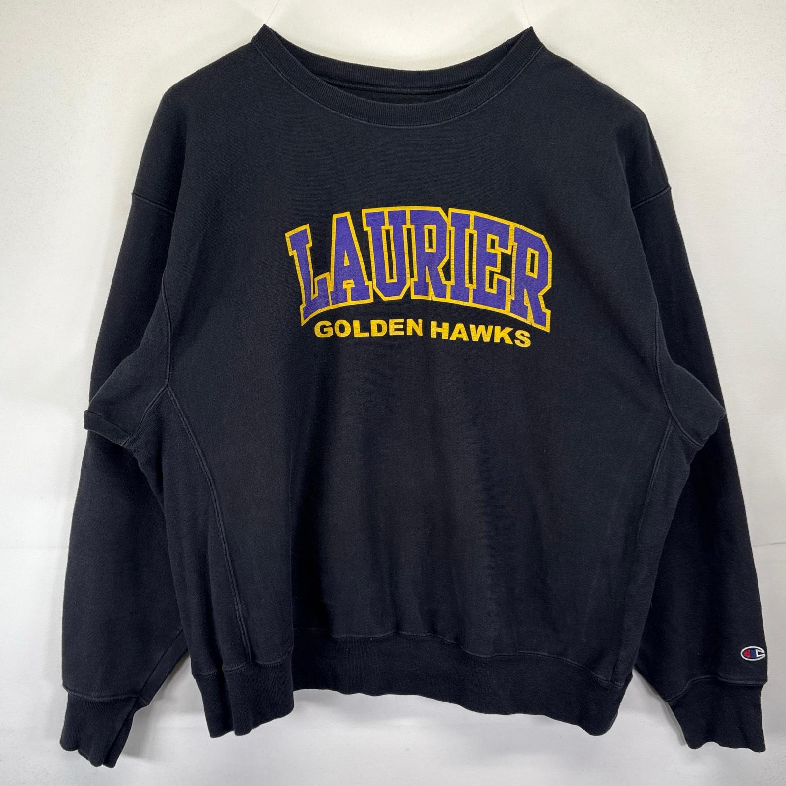 古着 スウェット 大きいサイズ トレーナー クルーネック リバースウィーブ 2XL ブラック メンズ