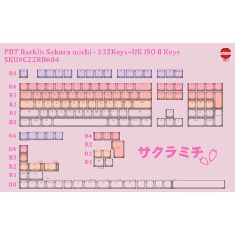 Tai-Hao　Tai-Hao Sakura Michi キーキャップセット 英語配列　th-sakura-michi-keycap-set