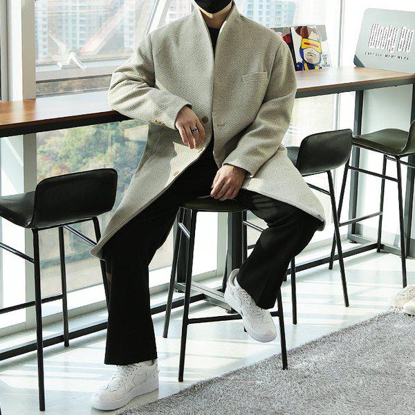 WMBメンズビッグサイズノブレススタンディングカラシングルコート