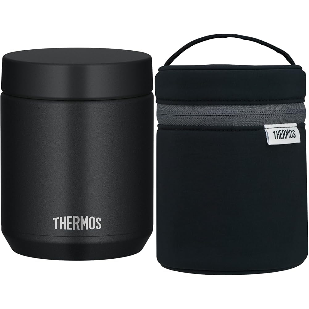 【セット品】【食洗機対応モデル】 サーモス 真空断熱スープジャー 400ml ブラック 全パーツ食洗機OK 保温保冷 お手入れ簡単 口当たりがやさしい丸口設計 スタンダードモデル JED-400