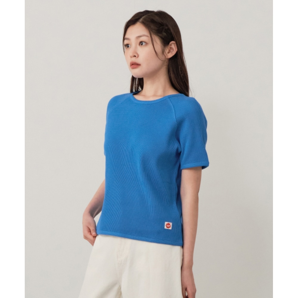 COVERNAT 女性用ワッフルラグランTシャツブルー