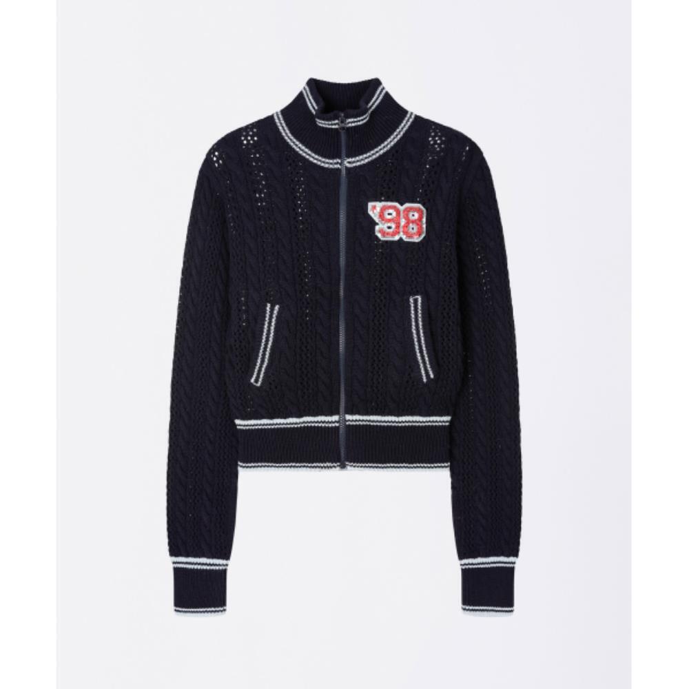 スカルプター Knitted Cable Track ZipUp NavyBlue SC25S108NA