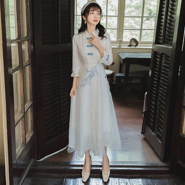 【激安本日限定】春 大きいサイズ レトロワンピース レトロ レディースワンピース ワンピース ドレス 刺繍ワンピース