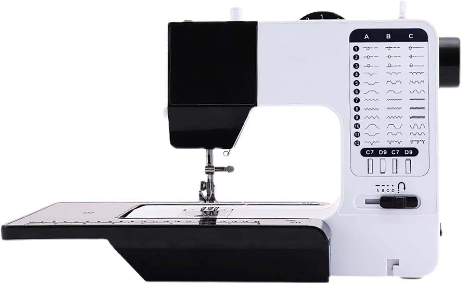 キルティングミシン 5押え足2本針ミニミシン 38針縫い・かがり縫い機能・上糸調子調節可能・初心者向け電動ミシン