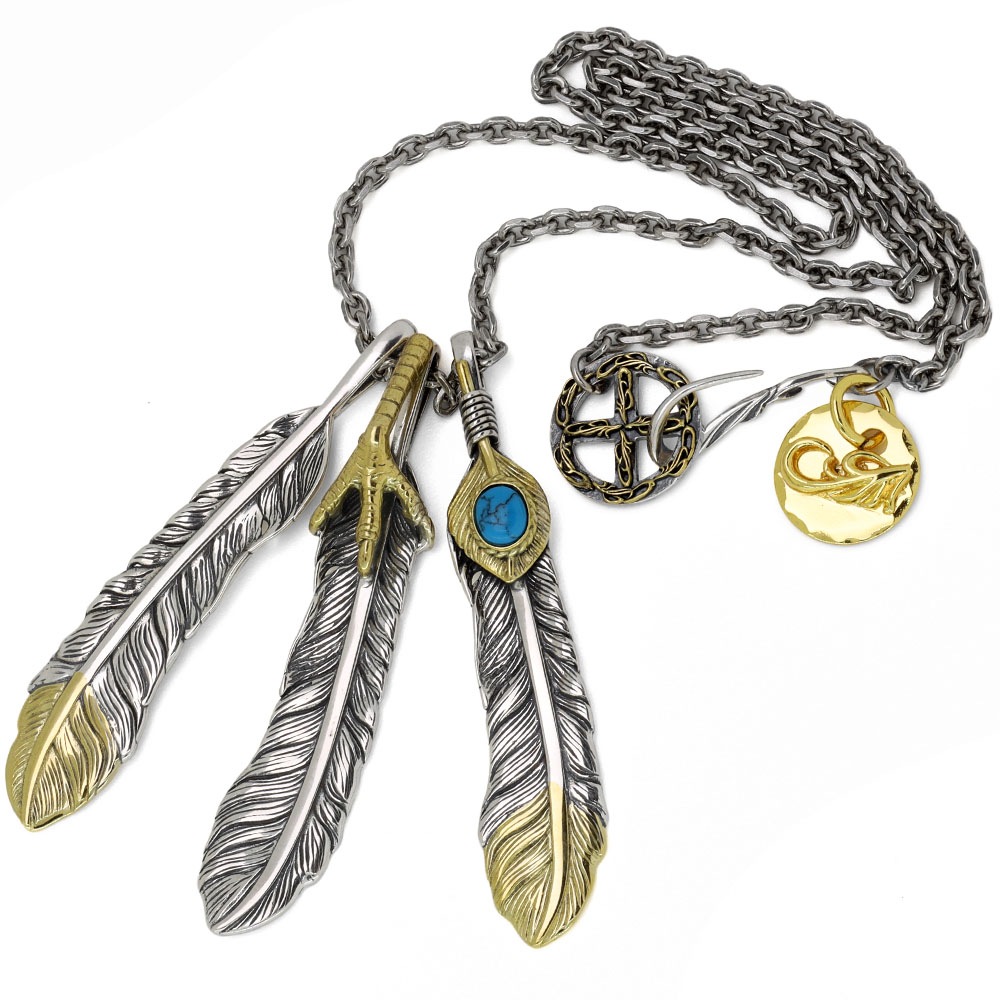 BFF 925 フェザーネックレス トリプル [bffns029]