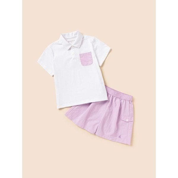 [BEANPOLE KIDS] 女児ホットサマークールマックスアイスカラー半袖上下セット ライトピンク (BI6442G90Y)