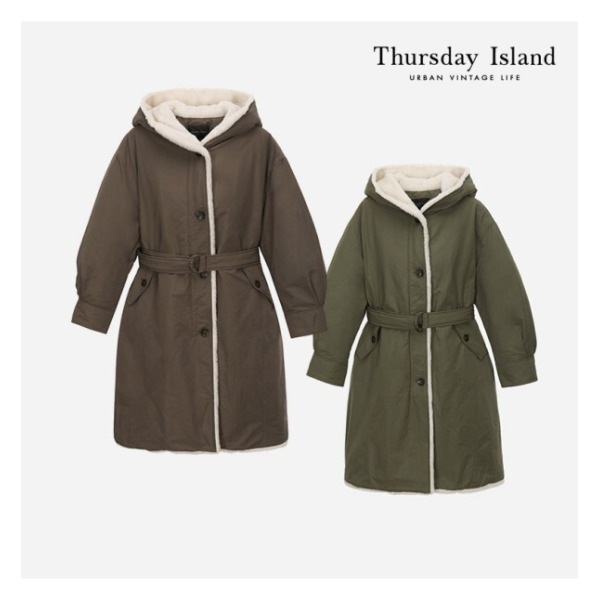 Thursday Island オーバーフィット ロング フィールドジャケット ダウン (T228MDJ302W)