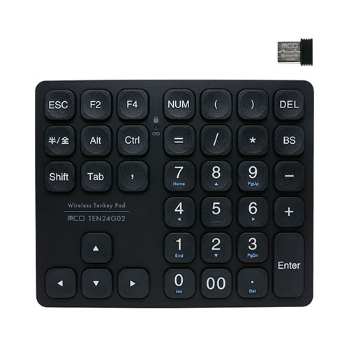 MCO 方向キー付2.4GHzワイヤレステンキー ブラック TEN24G02/BK
