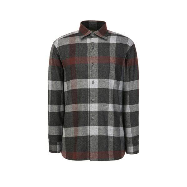 [25FW] [RIOPELE] グレー起毛ハウスチェックシャツ DMSH5D002G2