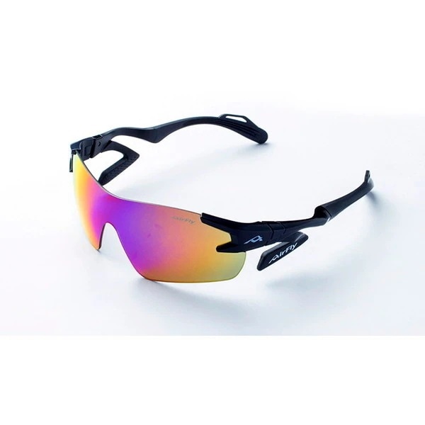 AirFly エアフライ AF301C3 スポーツサングラス (ブラック) ノーズパットレス サングラス スポーツ トレッキング ゴルフ ジゴスペック