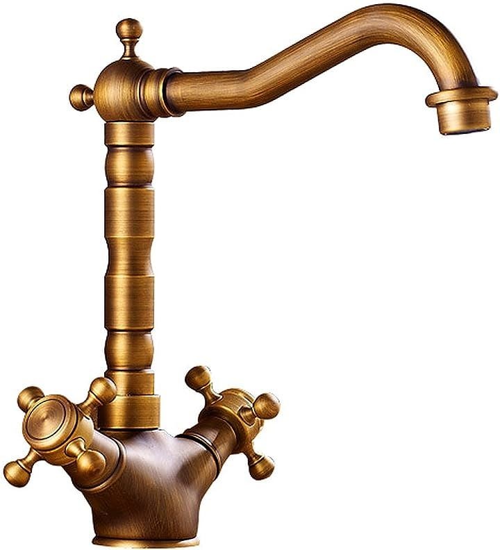 洗面用 混合水栓 アンティーク 2ハンドル 手洗いボウル 手洗い鉢 蛇口 レトロ 洗面台 水道 ロング水栓 SK59