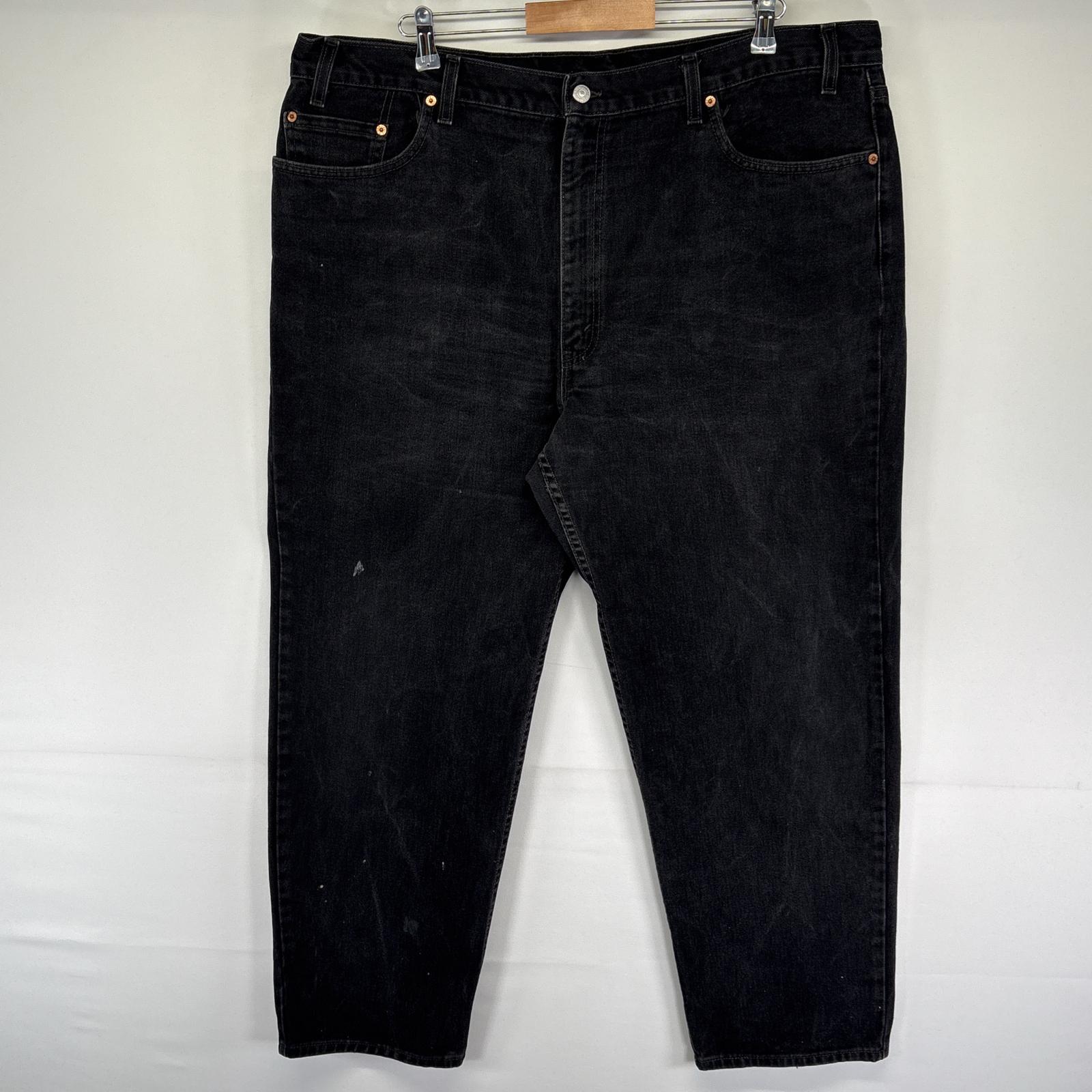 古着 USA製 デニムパンツ 550 テーパード ジーパン ジーンズ 色落ち ヒゲ w44 L30 ブラック メンズ