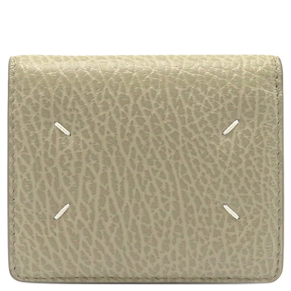 メゾン マルタン マルジェラ MAISON MARTIN MARGIELA 二つ折り財布 4ステッチ バイフォールドウォレット レザー ベージュ系 シルバー金具 グレージュ S56UI0140 【箱