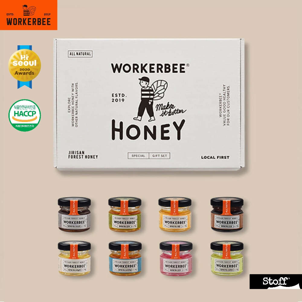 韓国食品 Warkerbee オーガニック韓国蜂蜜ギフトセット8種類の味