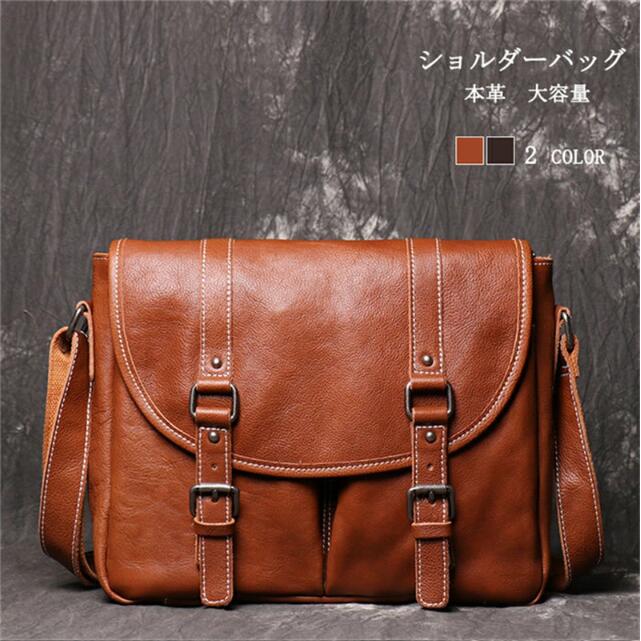 ショルダーバッグ 本革 メッセンジャー ビジネスバッグ 斜めがけバッグ バッグ カジュアル バッグ メンズバッグ 斜め掛け アウトドア シンプル 旅行 肩掛け 鞄 バッグ 牛革 通学通勤 軽量 父の 9,990円