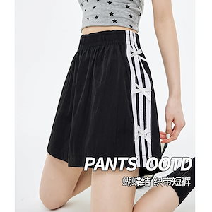 【超お得1つ買うと10個もらえる】メガ割ハーフパンツ スポーツ 蝶ネクタイ スポーツショートパンツ レディースモデル 夏新作 薄手ハイウエストパンツ 薄手カジュアル5分丈パンツ