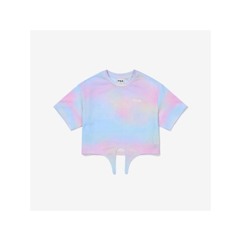 [FILA KIDS] 女の子用クロップフィットグラデーション T シャツ (FK2RSF2206F_EPK) Q0ZFK2RSF2206FEPK