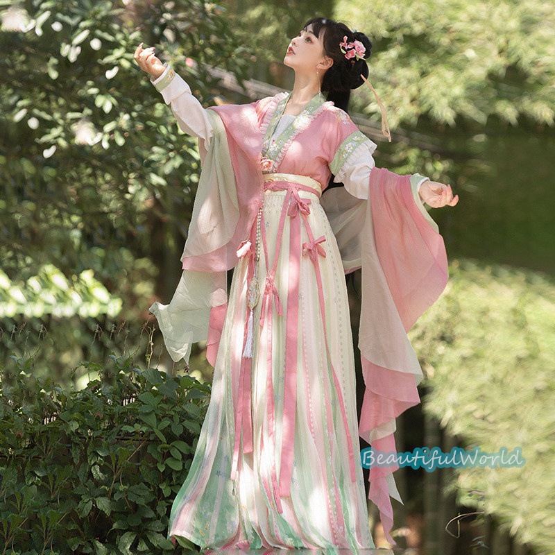 中華服 唐装漢服 漢服ドレス　コスプレ チャイナドレス中国古代衣装 漢服仙女 漢服 チャイナ服 ワンピース コスプレ 中国古代衣装 女性 ロングドレス 刺繍 ス