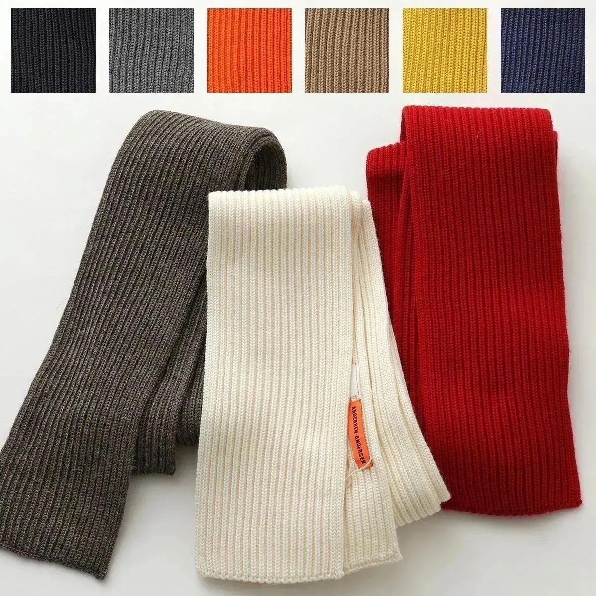 ANDERSEN-ANDERSEN アンデルセンアンデルセン マフラー SCARF レディース ピュアニューウール ストール リブ カラー12色 【ts】