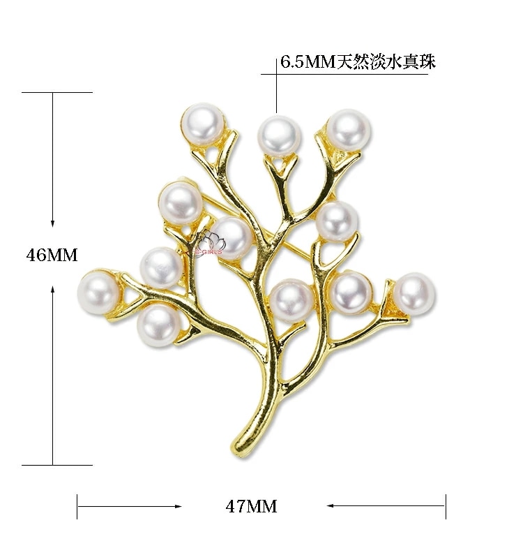 天然淡水真珠 本真珠 たっぷり12玉 木 可愛い 6.5mmパール ブローチ ホワイト ゴールド フラワー 母の日 七五三結婚式ウエディング 冠婚葬祭 全品ギフトラッピング 入学式 卒業式 披露宴
