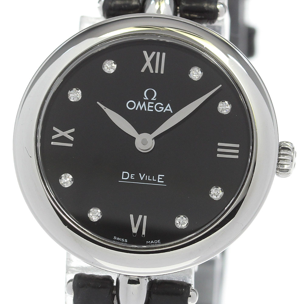 オメガ OMEGA 424.13.27.60.51.001 デビル プレステージ デュードロップ 8Pダイヤ クォーツ レディース 良品 保証書付き_861930【中古】