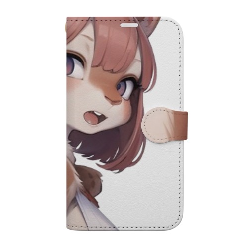 【文字入れ可能受注生産】リスの女の子　サラ 手帳型スマホケース