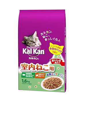 カルカン ドライ 室内猫用 お魚ミックス まぐろとかつお味 キャットフード 猫用 1.6kg