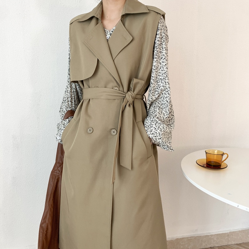 【大人気】トレンチジレ ジャケット アウター ベスト ジレ トレンチコート トレンド チョッキ ノースリーブ カジュアル レディース 可愛い カジュアル オフィスコーデ. ママコーデ ３カラー