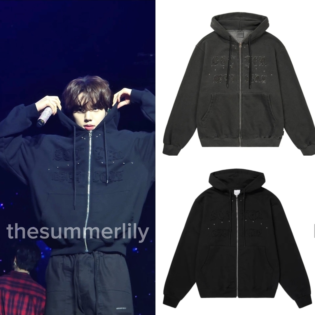 ZEROBASEONE ハンユジン 着用 APPLIQUE STUD HOOD ZIP-UP 2色